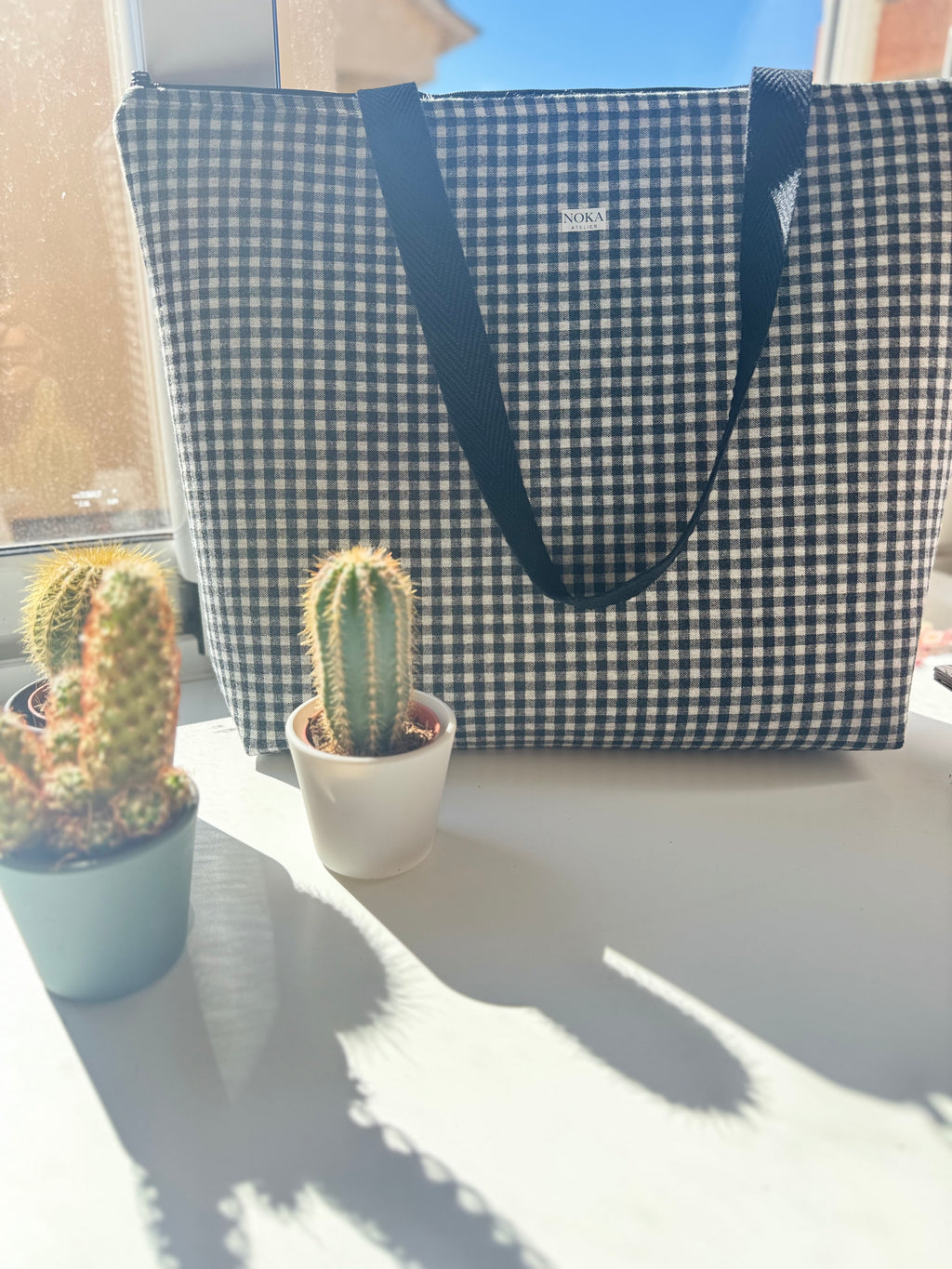 Tote Niebla | Vichy Blanco y Negro