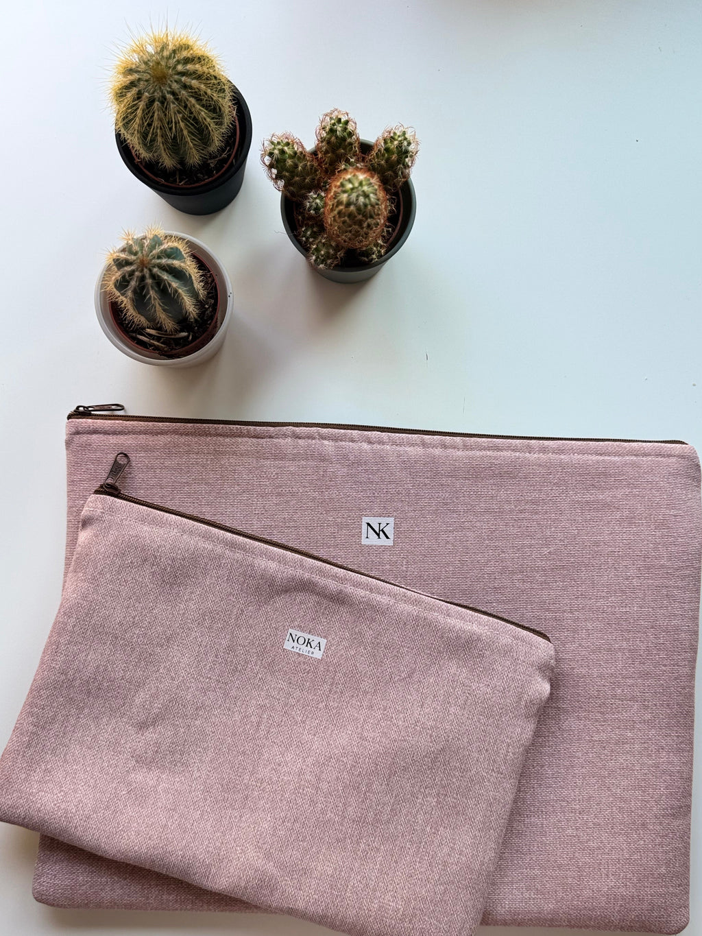 Housse d'ordinateur + Trousse Rose