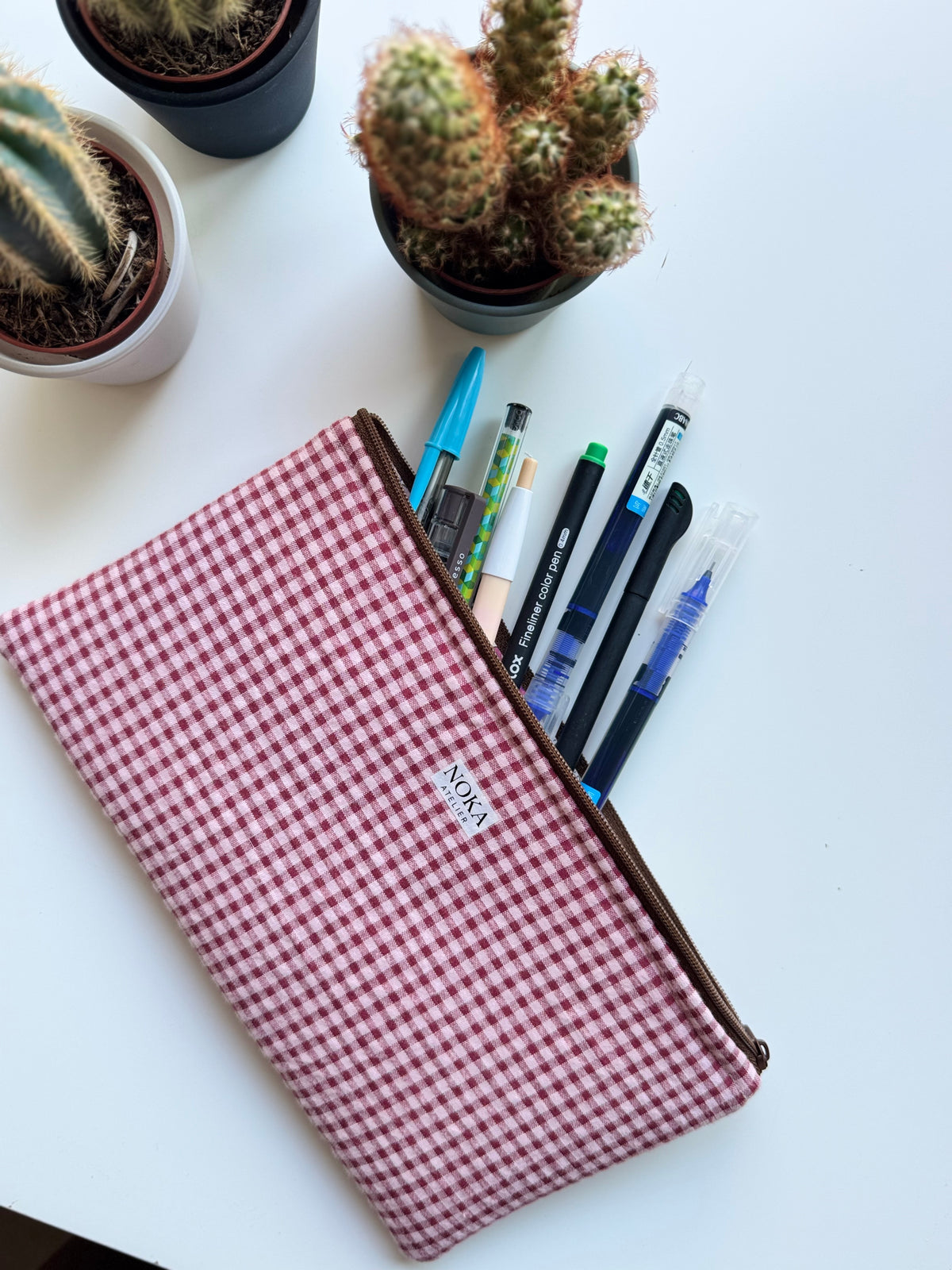 Estuche Plano Vichy Cherry