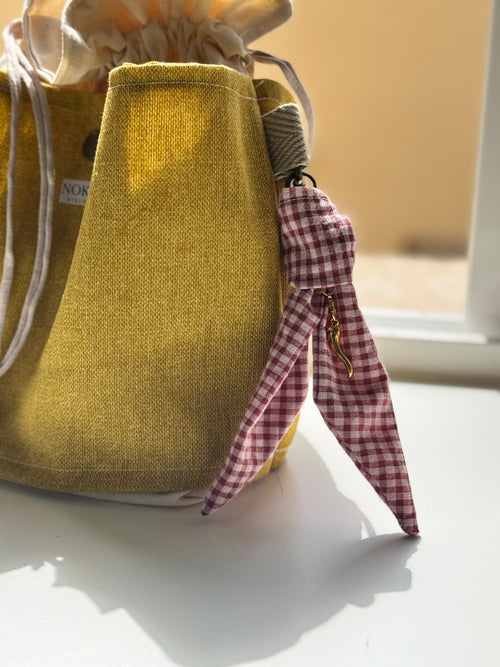 Bag Charm Vichy Cherry · Colgante personalizado